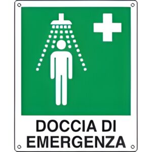 Cartello doccia di emergenza