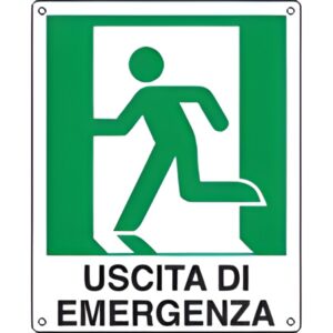Cartello uscita di emergenza a sinistra