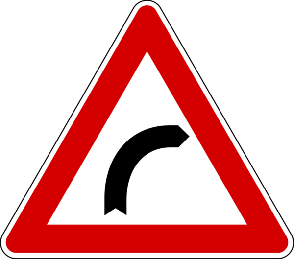 Segnale curva pericolosa a destra