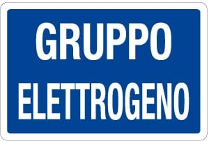 Cartello gruppo elettrogeno