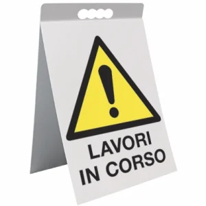 Cavalletto bifacciale in PVC Lavori in corso