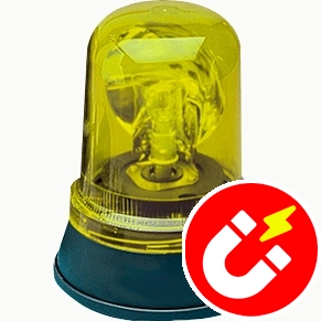 Segnalatore luminoso rotante 12V con base magnetica