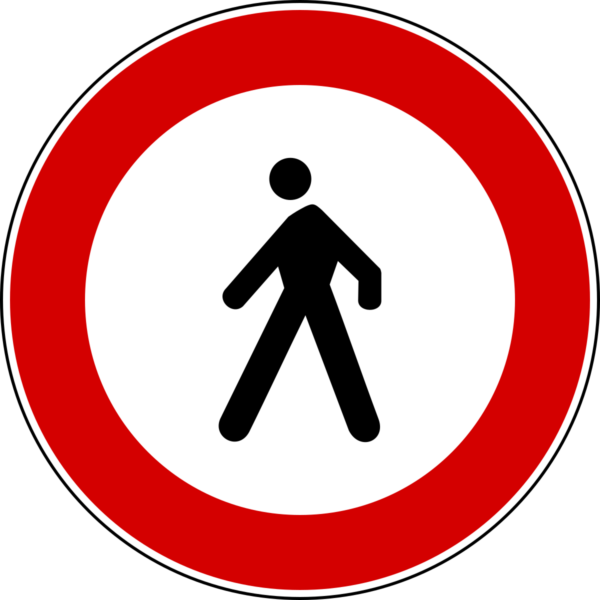 Segnale transito vietati ai pedoni