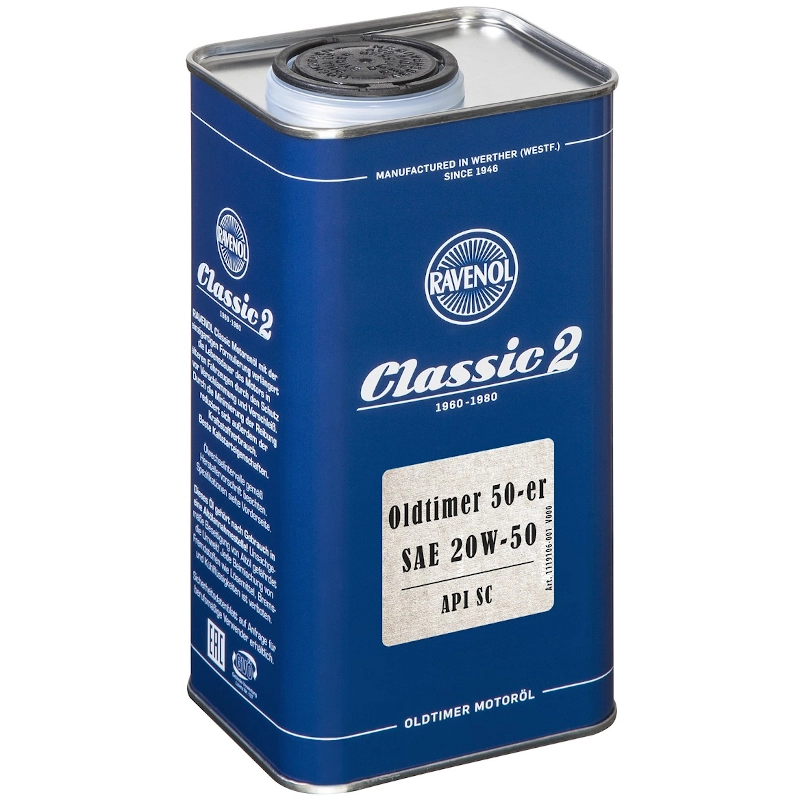 Olio motore Ravenol Oldtimer 50-er SAE 20W-50 API SC