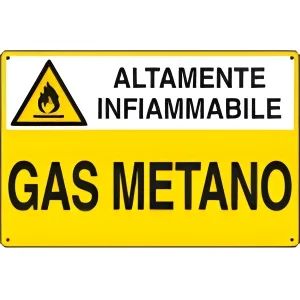 Cartello attenzione Gas Metano