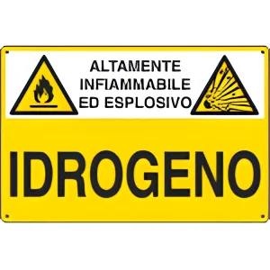 Cartello attenzione Idrogeno