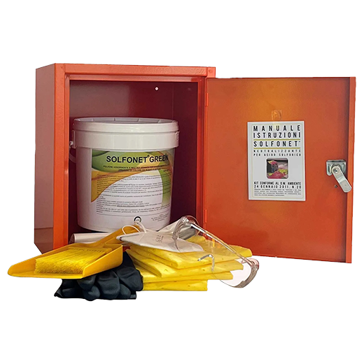 Kit armadietto di emergenza SOLFONET 5 Kg per acido solforico