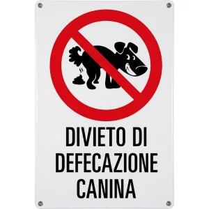 Cartello Divieto di defecazione canina